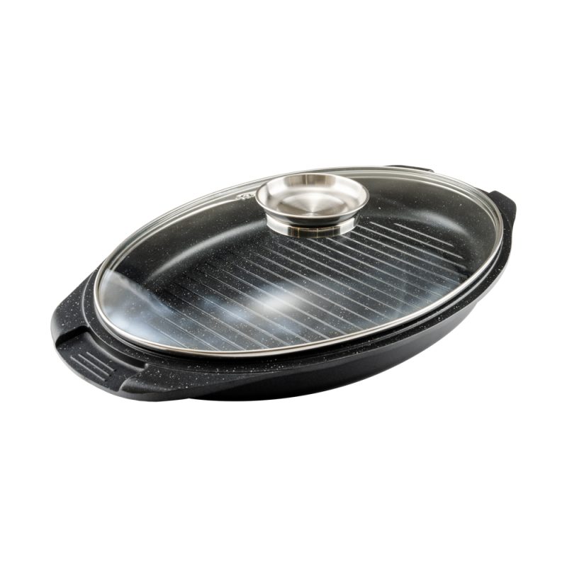 تابه مرغ پز دو دسته سایز 38 سه تیکه گرانیت طرح ایتالیا B