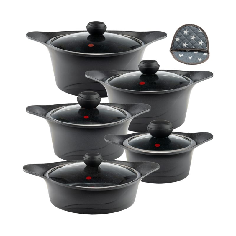 سرویس قابلمه 12 پارچه گرانیت طرح کره ای C کد KC1216