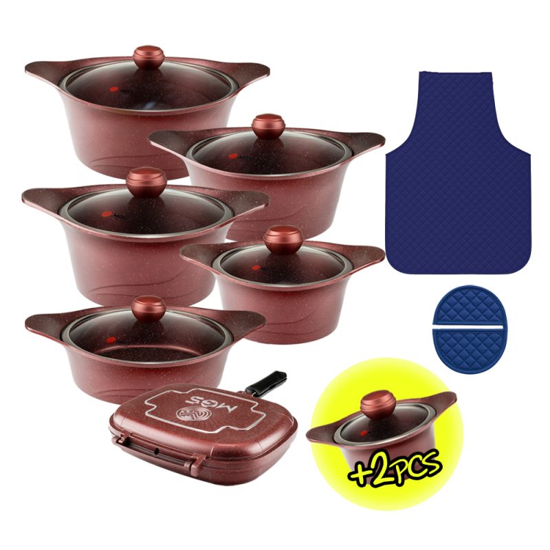 سرویس قابلمه 15 + 2 پارچه گرانیت طرح کره ای C