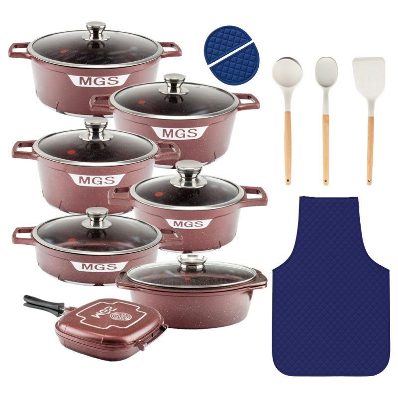 سرویس قابلمه 21 پارچه گرانیت طرح جرمنی C