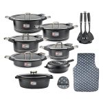 سرویس قابلمه 25 پارچه گرانیت طرح جرمنی B کد GB2514 مشکی