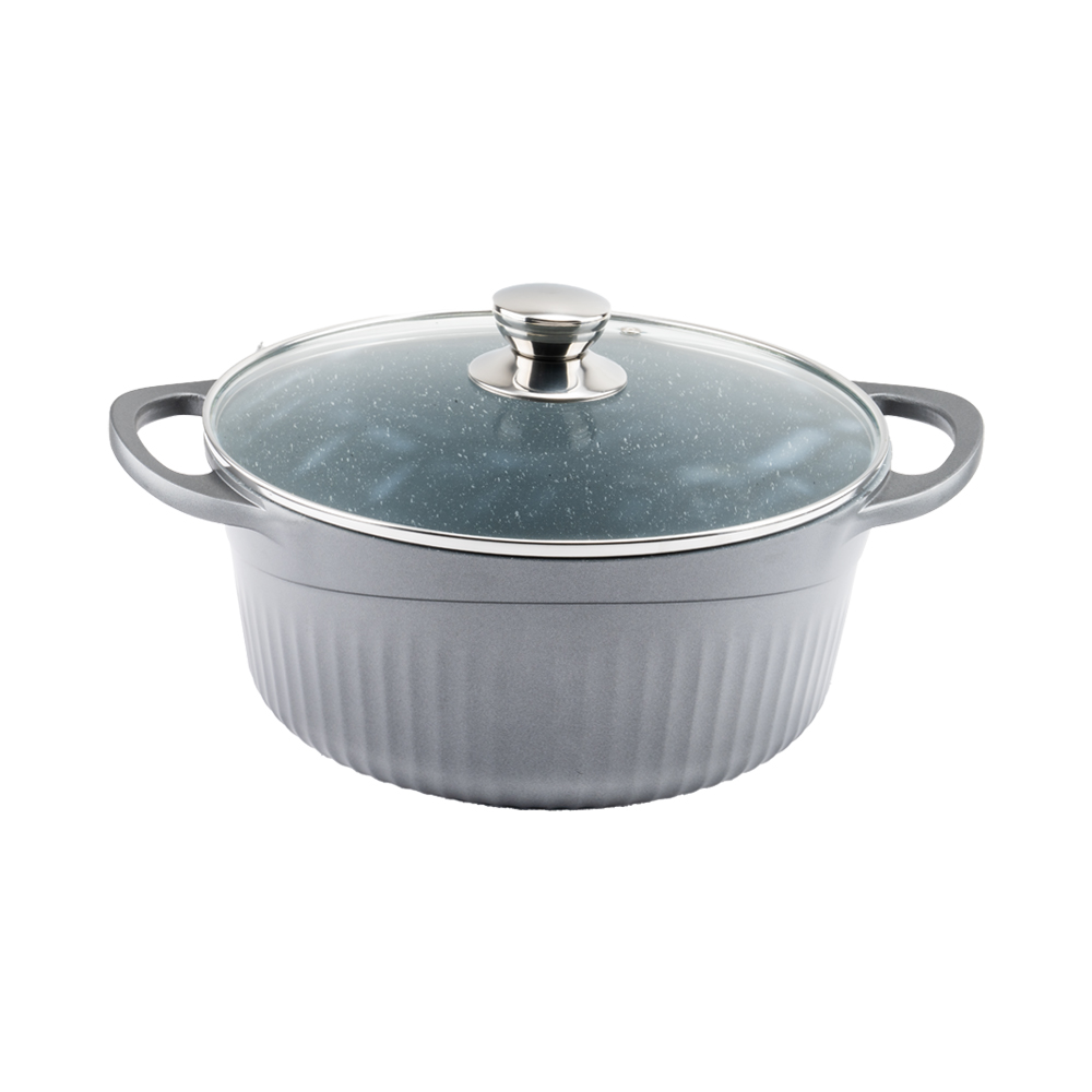 قابلمه سایز 28 گرانیت طرح جرمنی D خاکستری (1) قابلمه سایز 28 گرانیت طرح جرمنی D